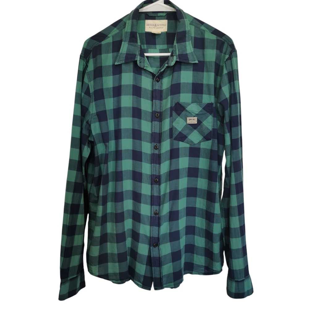Ralph Lauren Denim & Supply Long Sleeve Plaid Button Down Shirt - Sz XL